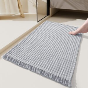 Tapis de bain en cotton à frange
